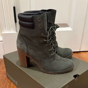 Timberland Women's Dark Gray/Green 6in heeled boot